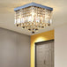 Prismatic Elegance: Modern Flush Mount Light With Faceted Crystal