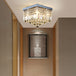 Prismatic Elegance: Modern Flush Mount Light With Faceted Crystal