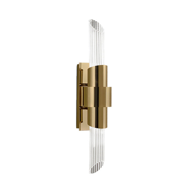 Isabella’s Modern Gold Wall Sconce With Prismatic Crystals