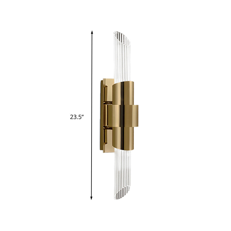 Isabella’s Modern Gold Wall Sconce With Prismatic Crystals