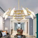 Elara’s Modern Chandelier - Two - Tone Glass Elegance (8 - Light)