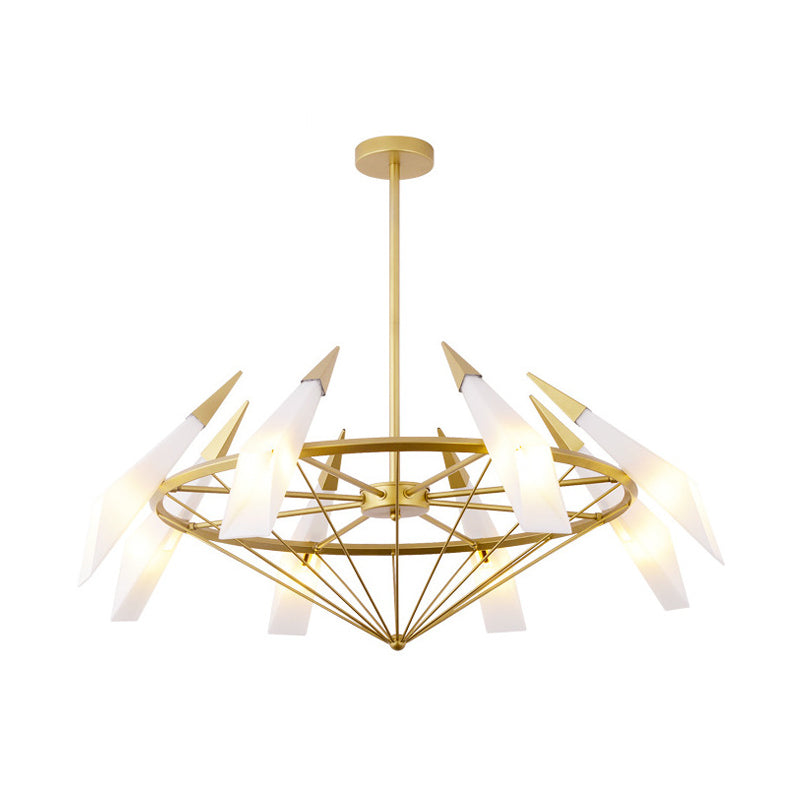 Elara’s Modern Chandelier - Two - Tone Glass Elegance (8 - Light)