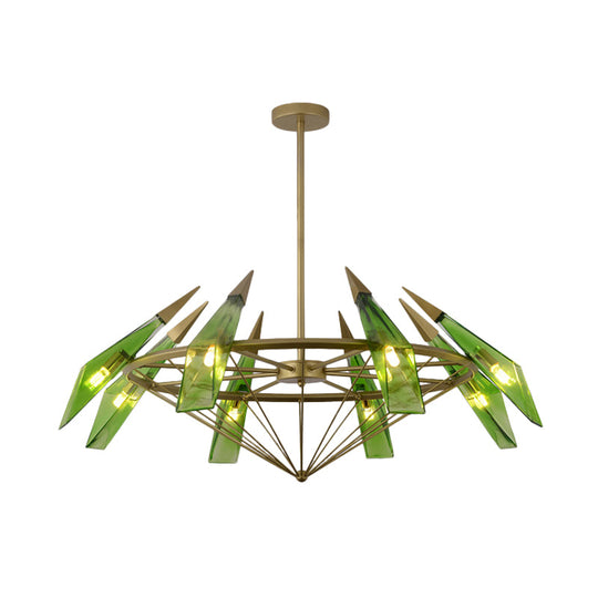 Elara’s Modern Chandelier - Two - Tone Glass Elegance (8 - Light)