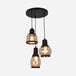 Meredith - Multi - Pendant Industrial Ceiling Light With Amber Glass Shades / Round