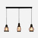 Meredith - Multi - Pendant Industrial Ceiling Light With Amber Glass Shades / Linear