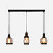 Meredith - Multi - Pendant Industrial Ceiling Light With Amber Glass Shades / Linear