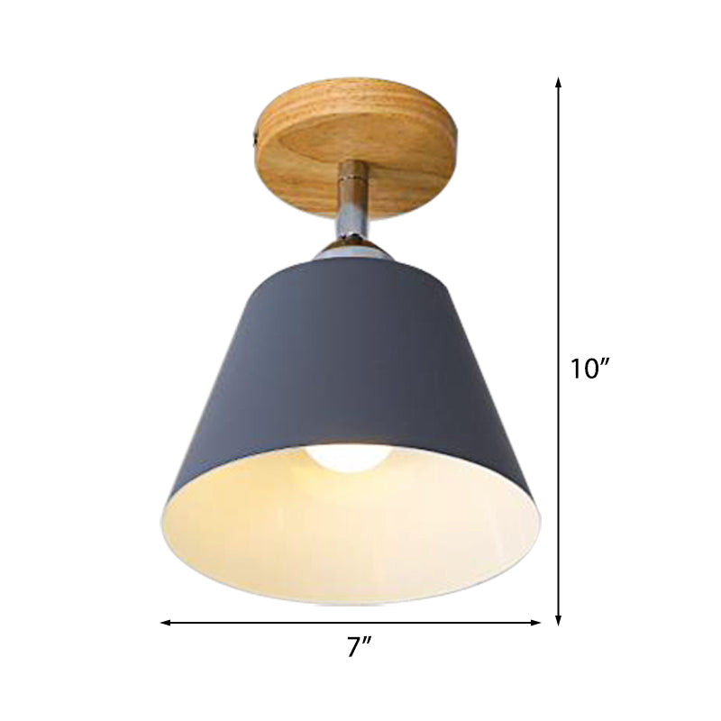 Olivia’s Modern Cone Light - Pink & Gray Semi - Flush Mount