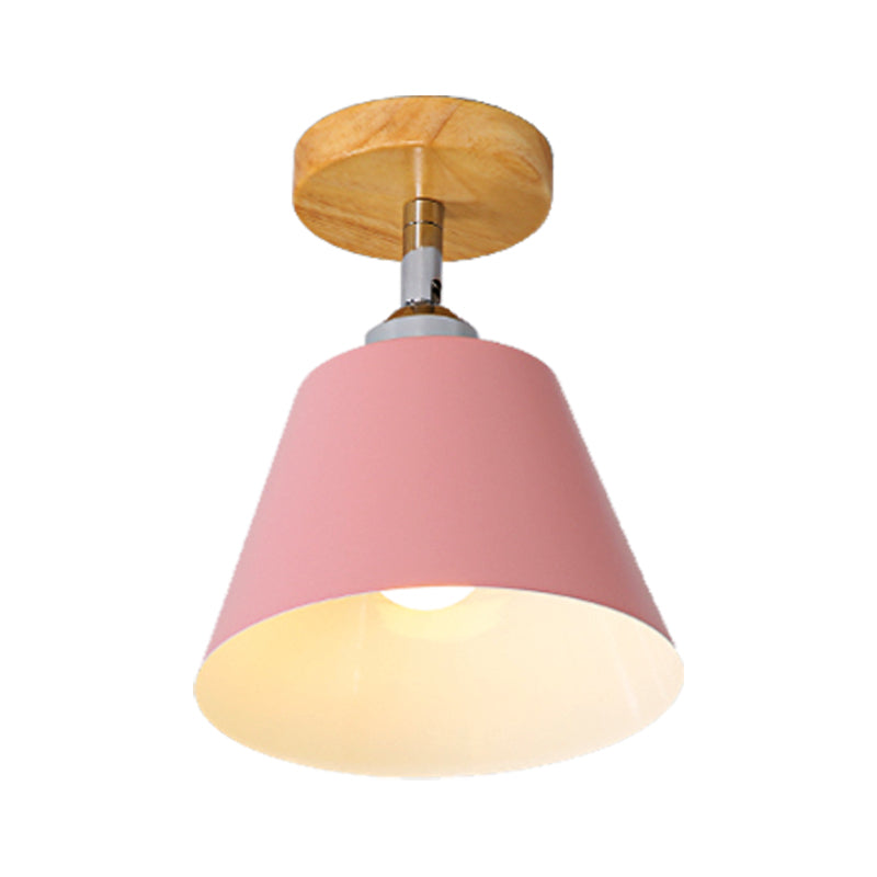 Olivia’s Modern Cone Light - Pink & Gray Semi - Flush Mount