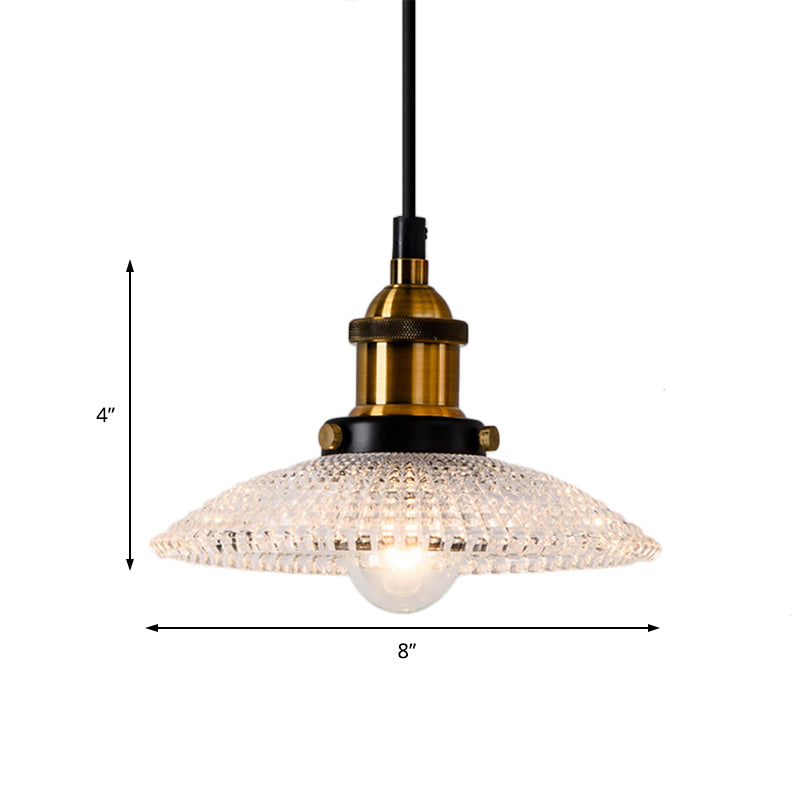 Sabelle’s Grid Glass Ceiling Light With Brass Bowl Shade - Industrial Elegance For Kitchens