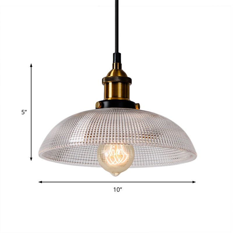 Sabelle’s Grid Glass Ceiling Light With Brass Bowl Shade - Industrial Elegance For Kitchens