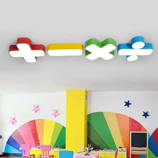 Colorful Symbol Shade Ceiling Light - Fun Led Kids Fixture For Bedrooms And Playrooms