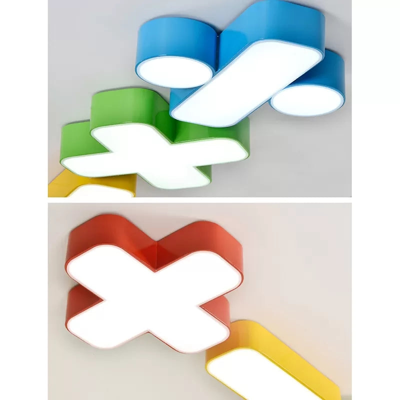 Colorful Symbol Shade Ceiling Light - Fun Led Kids Fixture For Bedrooms And Playrooms