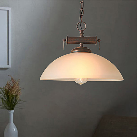 Avery’s Elegant Embrace: Farmhouse Pendant Lamp With White Glass Shade Lights