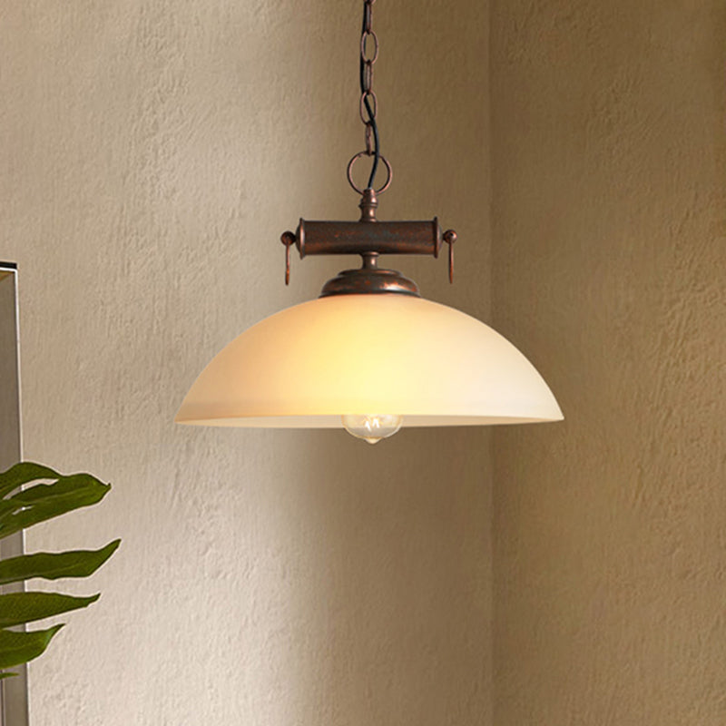 Avery’s Elegant Embrace: Farmhouse Pendant Lamp With White Glass Shade Lights