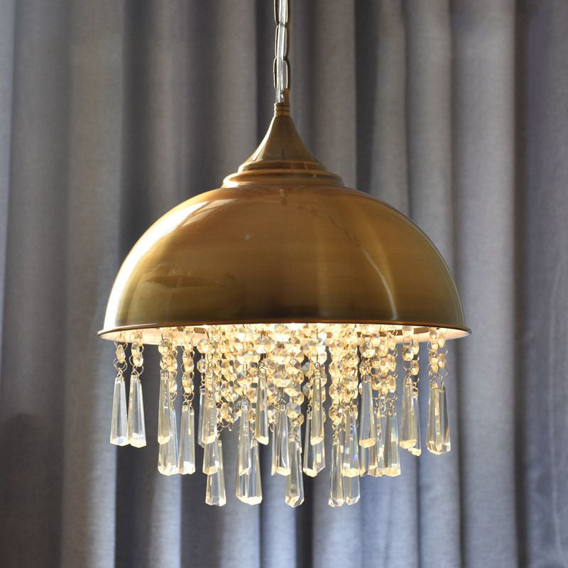 Harlow - Glamorous Industrial Pendant Light With Crystal Accents (1 - Light) Bronze