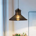 Maxwell - Industrial Cage Pendant Light With Cone Shade (Rust/Black Finish)