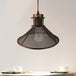 Maxwell - Industrial Cage Pendant Light With Cone Shade (Rust/Black Finish) Rust