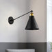 Avery - Industrial Swing Arm Sconce With Conic Shade (1 - Light Black) Wall Light