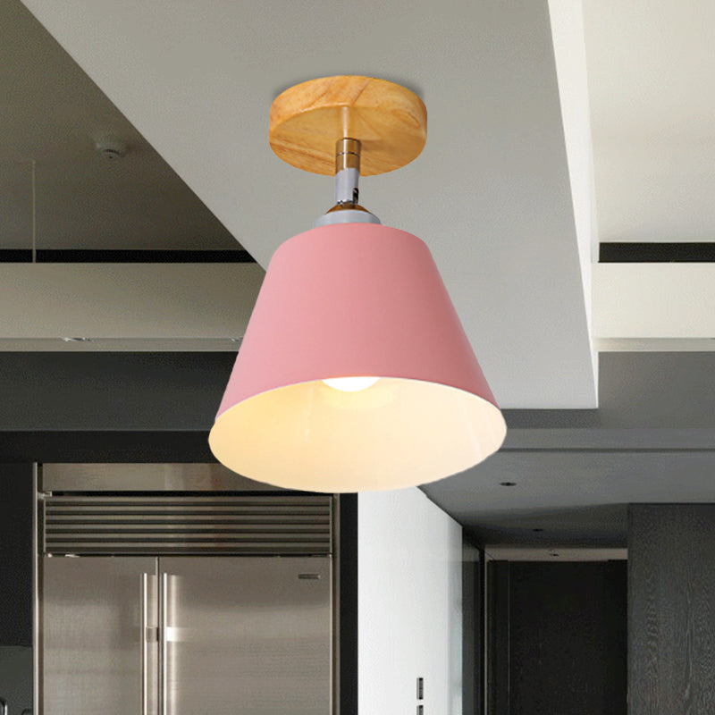 Olivia’s Modern Cone Light - Pink & Gray Semi - Flush Mount