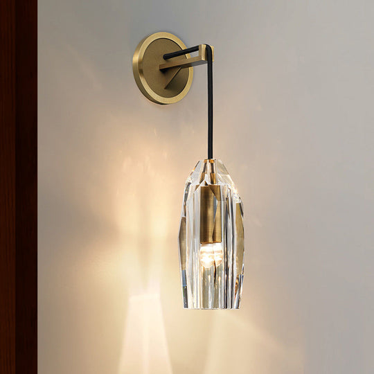 Rowan Elegance Meets Brilliance: Gold Crystal Wall Sconce