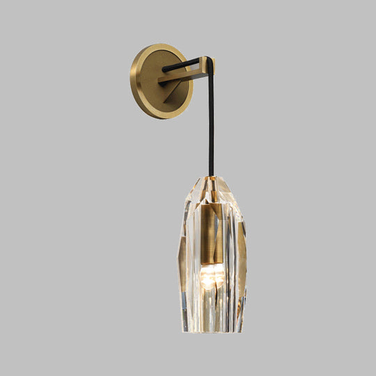 Rowan Elegance Meets Brilliance: Gold Crystal Wall Sconce