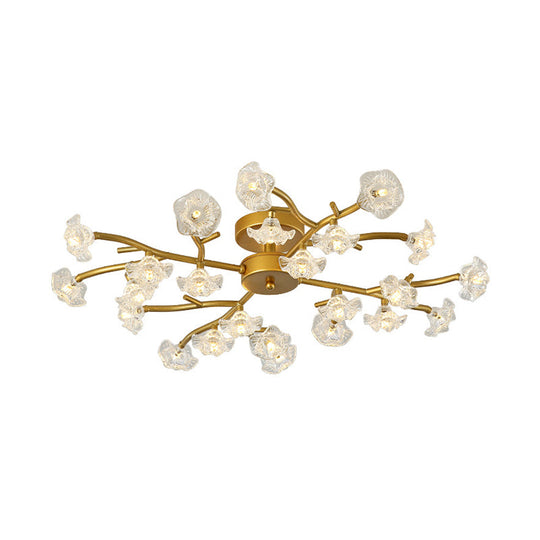 Blossoming Elegance: The Contemporary Floral Semi - Flush Mount Ceiling Lamp Light Fixtures