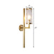 Arthur’s Elegant Embrace: Modern Brass Wall Sconce With Clear Glass Shade Wall Light