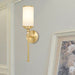 Riley Modern Gold Wall Sconce With Milky Glass Shade