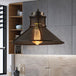 Maxwell - Industrial Cage Pendant Light With Cone Shade (Rust/Black Finish)