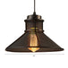 Maxwell - Industrial Cage Pendant Light With Cone Shade (Rust/Black Finish)