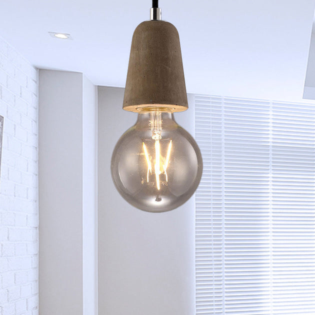 Scarlett Industrial Mini: Pendant Charm With Open Bulb Grey