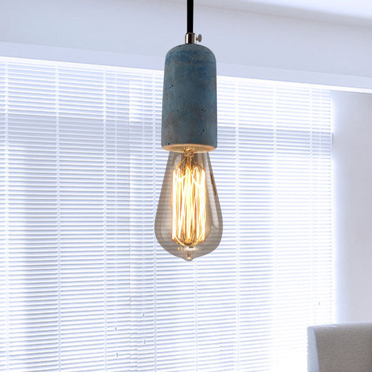 Scarlett Industrial Mini: Pendant Charm With Open Bulb Blue