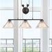 Adjustable Pulley Industrial Cone Pendant With Prismatic Glass - Black 2/3 - Light Island Lamp 3 /