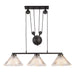 Adjustable Pulley Industrial Cone Pendant With Prismatic Glass - Black 2/3 - Light Island Lamp