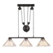 Adjustable Pulley Industrial Cone Pendant With Prismatic Glass - Black 2/3 - Light Island Lamp