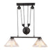 Adjustable Pulley Industrial Cone Pendant With Prismatic Glass - Black 2/3 - Light Island Lamp