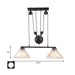 Adjustable Pulley Industrial Cone Pendant With Prismatic Glass - Black 2/3 - Light Island Lamp