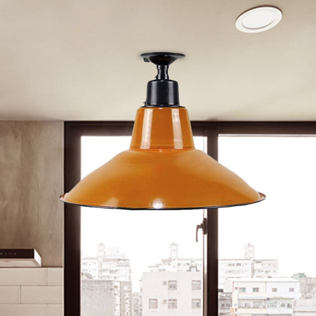 Lilah Orange Cone Flushmount: Vintage Flair For Your Balcony**