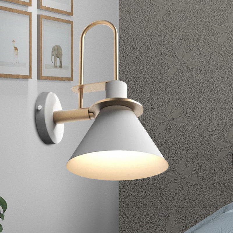 Paisley Cone Metal Wall Mounted Sconce - Versatile Bedside Lighting White