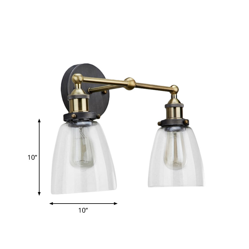 Darius’ Industrial Sconce - Double Light Elegance With Clear Glass