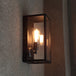 Timeless Elegance: Black Glass Rectangle Wall Sconce / Up