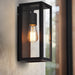 Timeless Elegance: Black Glass Rectangle Wall Sconce / Down