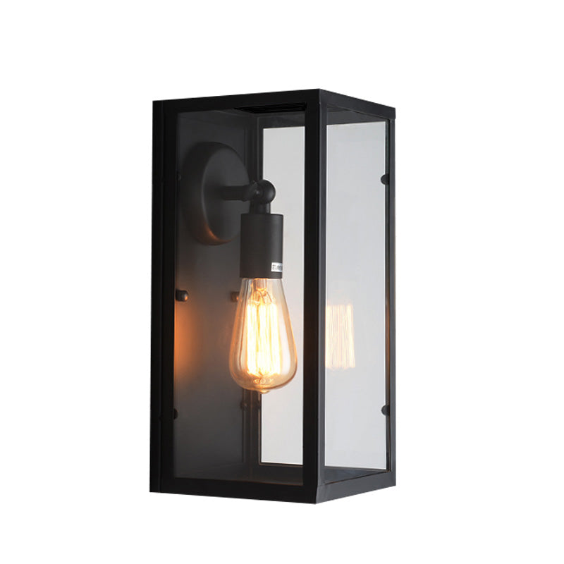 Timeless Elegance: Black Glass Rectangle Wall Sconce