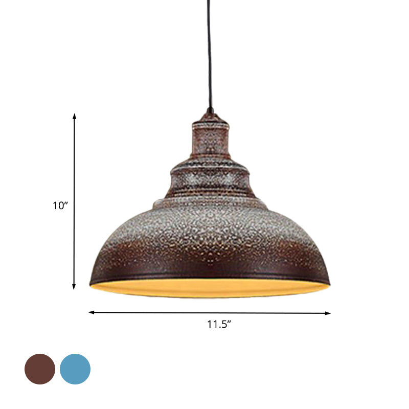 Diana’s Industrial Charm: Blue/Rust Metal Barn Pulley Pendant Lamp Lights