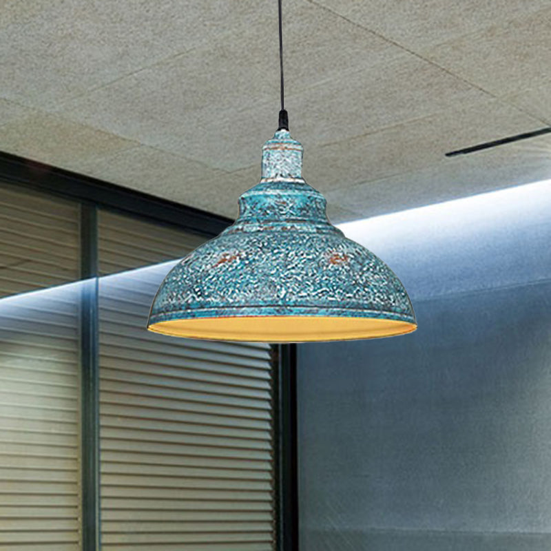 Diana’s Industrial Charm: Blue/Rust Metal Barn Pulley Pendant Lamp Lights