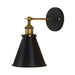 Embrace Industrial Chic With The Black And Brass Conic Sconce Wall Light