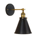 Embrace Industrial Chic With The Black And Brass Conic Sconce Wall Light