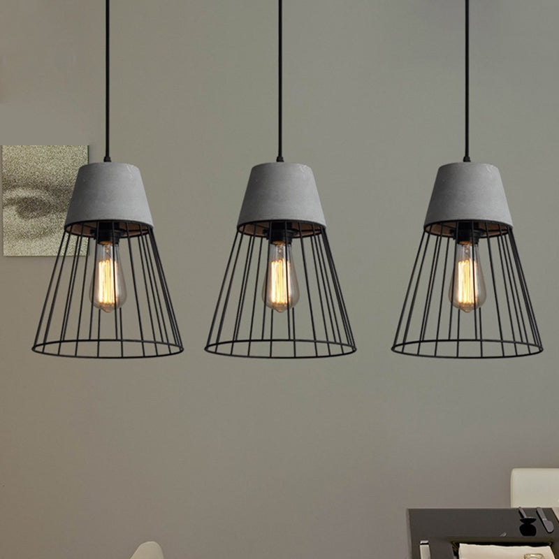 Finley - Modern Industrial Pendant Light With Tapered Shade And Wire Guard