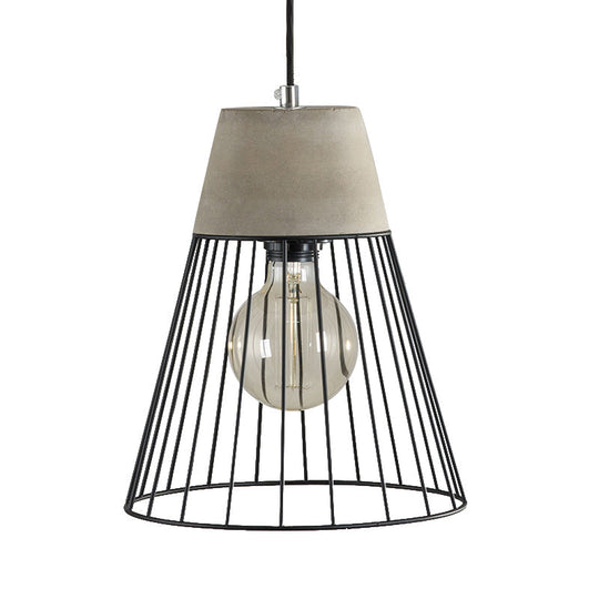 Finley - Modern Industrial Pendant Light With Tapered Shade And Wire Guard