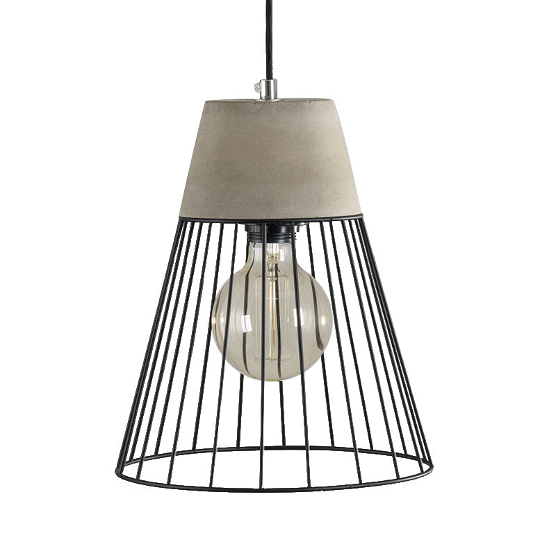 Finley - Modern Industrial Pendant Light With Tapered Shade And Wire Guard